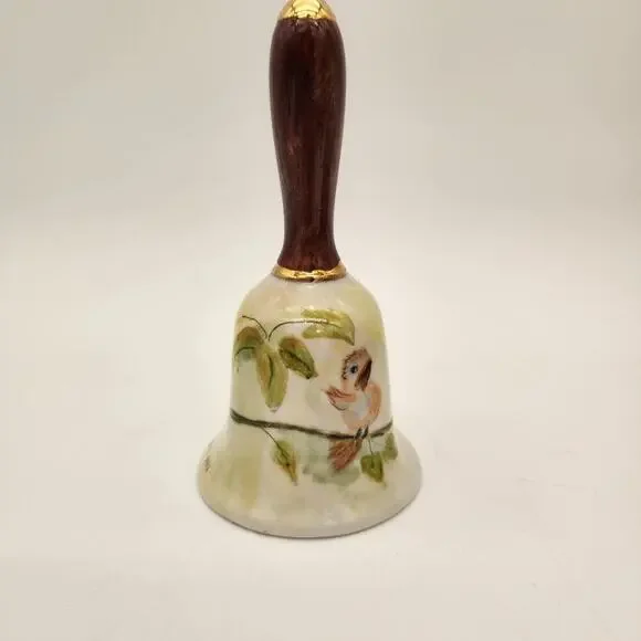 6-Sided Ceramic Bell 3 Sweet‎ Little Birds Hand Painted & Signed Light Ring Tone - Picture 2 of 8